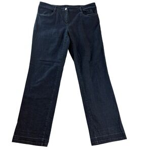 Eileen Fisher Women's Dark Wash Stretch Straight Leg Jeans Made in‎ USA L